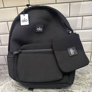Alo Yoga Stow Backpack Detachable Pouch Black/ Silver  New Authentic